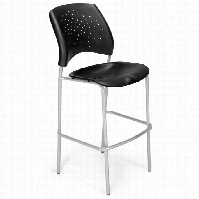 Ofm Star 31.25 Plastic Silver Stool In Black