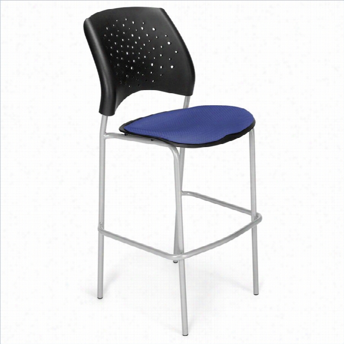 Ofm Star 31.25 Silver Stool In Royal Blue