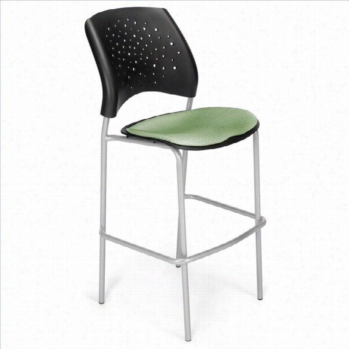 Ofm Star 31.25 Silver Stool In Sage Green