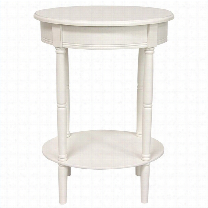 Oriental Furniture 26 Classic Lamp Table In White