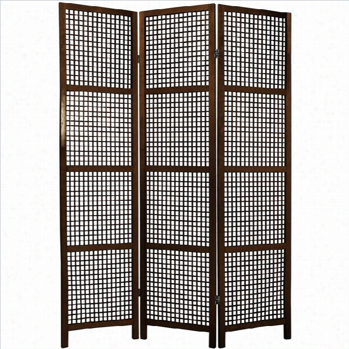 Oriental Furiture 6 ' Tall Miyagi Shoji Screen In Walnut