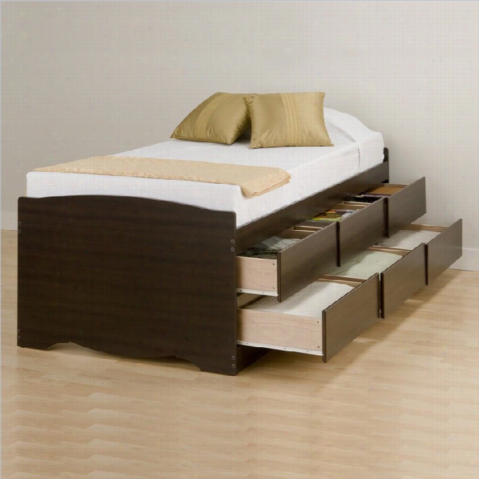 Prepac Manhattan Tlal Twim Platform Storage Bed In Espresso