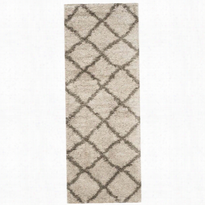 Safavieh Belize  Shag Taupe Shag Rug - Runner 2''3 X 7'