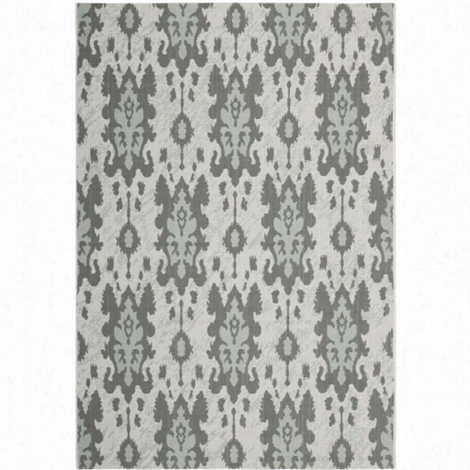 Safavieh Courtyard Li Ght Greya Nthracite Indoor Outdoor Rug - 4' X 57