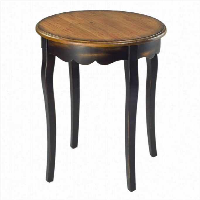 Safavieh Kailey Round Sied Table In Cherry And Lack