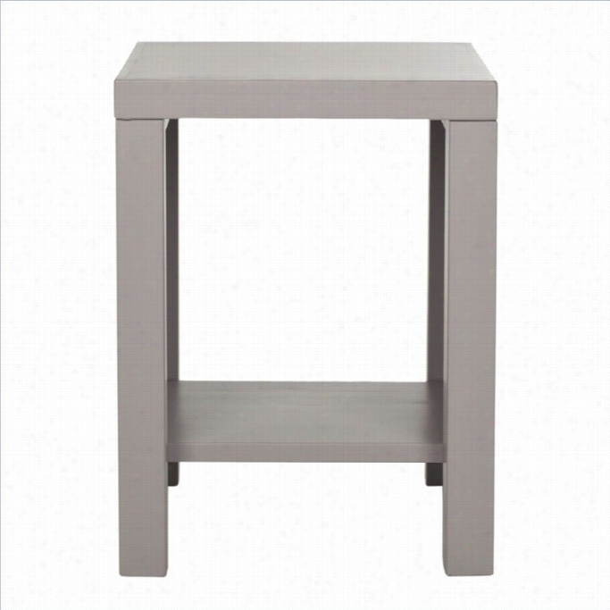 Sqfavieh Lahoma Pine Wood End Tablle In Grey