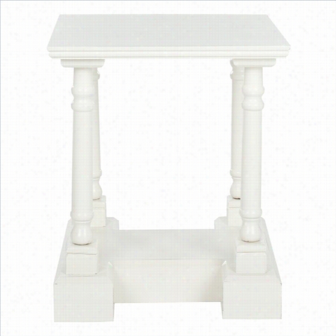 Safavieh Terr Wood End Table In Cream