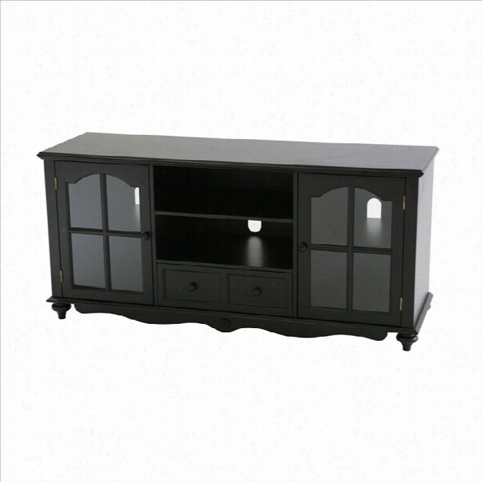 Southern Enterprises Roosevelt 52 Large Tv Console In Antiqje Black