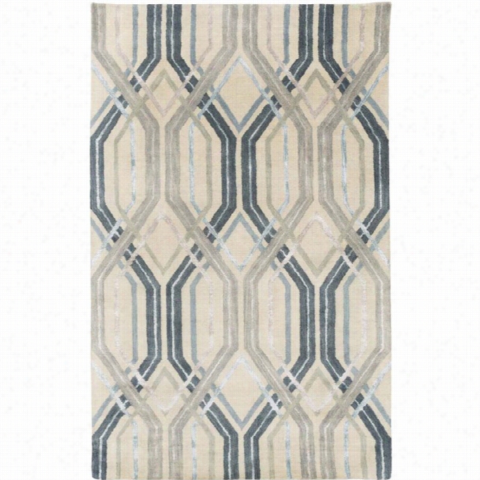 Surya Banshee 5' X 8' Hand Tufted Wool Rug In Blue And Gray