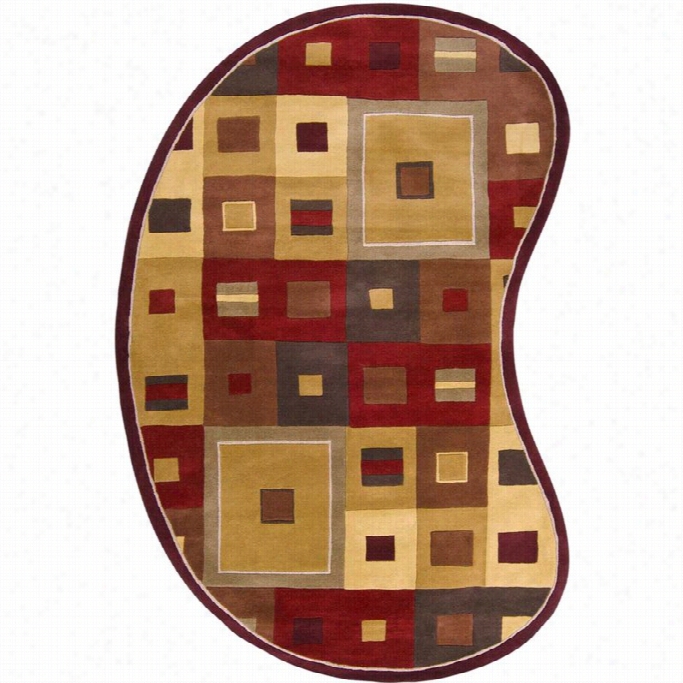 Surya Forum 6' X 9' Hand Tufted Wool Rug In Brown And Red