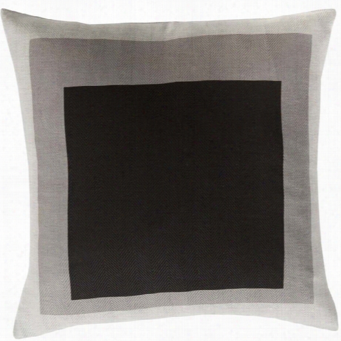 Surya Teori Down Fill 22 Square Pillow In Charcoal