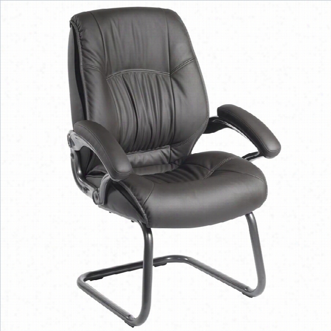 Techni Mobili Upholstereed Executive High Back Visitor Guest Chair In Black
