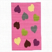 Linon Tween 4'4 x 6' Hearts Pink Rug