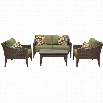 TKC Manhattan 5 Piece Outdoor Wicker Sofa Set in Cilantro