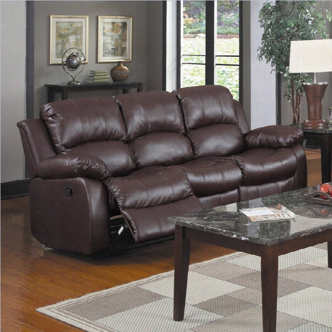 Trent Internal Cranley Double Reclining Leather Sofa In Brown