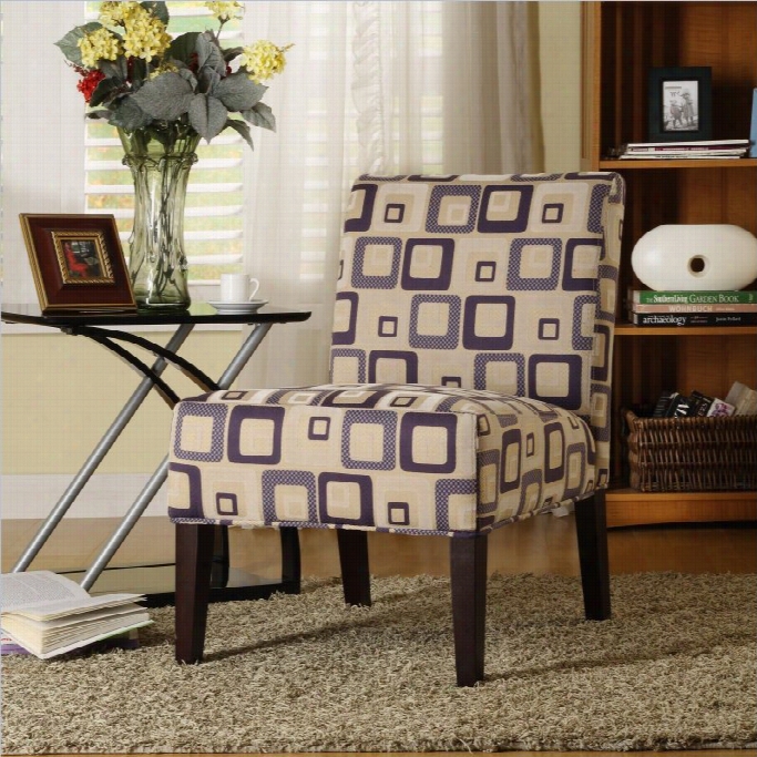 Trent Home Lifestyle Armless Accent Chair In Blue Geometricc Pattern