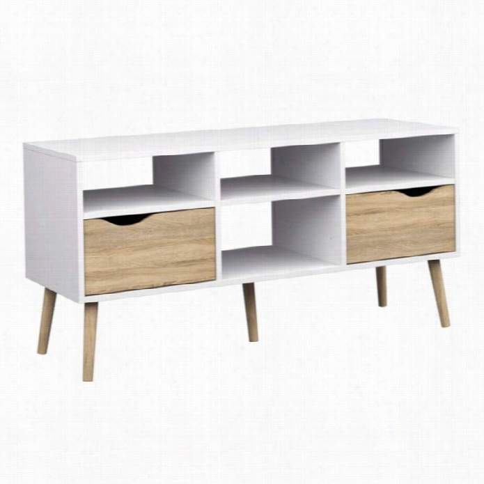 Tvilum Diana 2 Drawer Tv Stand In White Oak