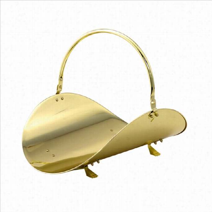 Uniflame 19 Inch Polished Brass Woodbasket