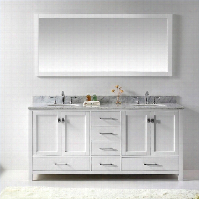 Viru Caroline Ave 73 Marble Doublr Bathroom Vanity Seet In White