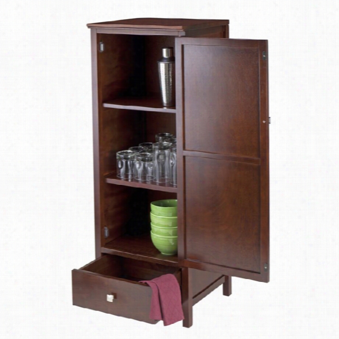 Winsome Brooke Jelly Close Cupboard With Drawer In Anique Walnut