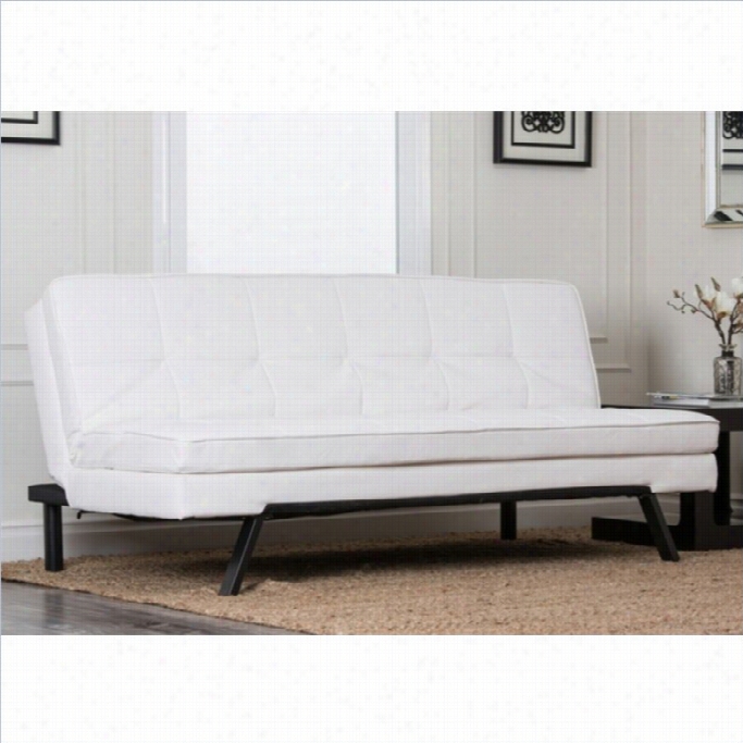 Abbyson Living Bradley Faux Leather Sofa I Pure White