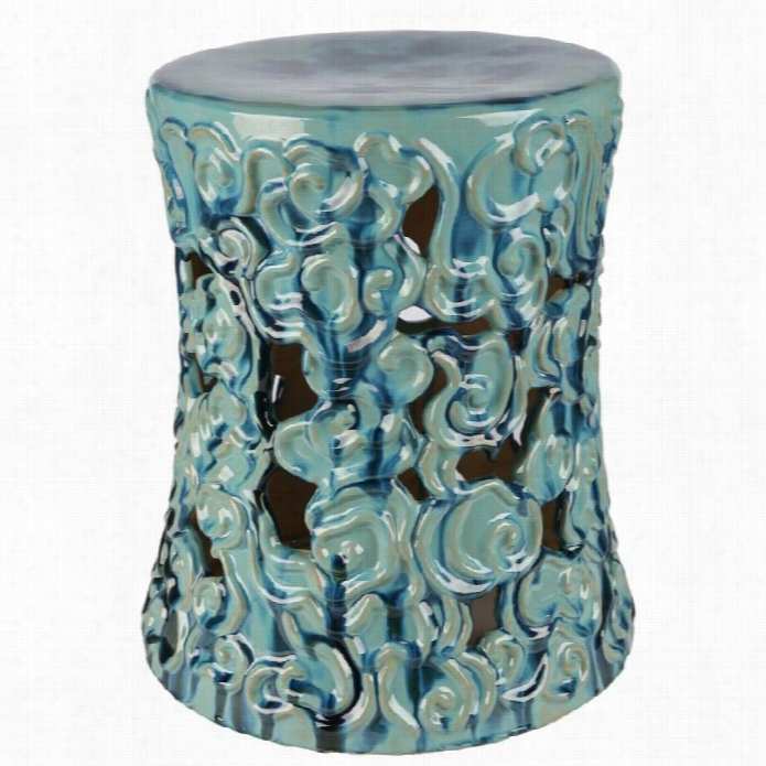 Abbyson Living Teagan Ceramic Garden Stool Inteal