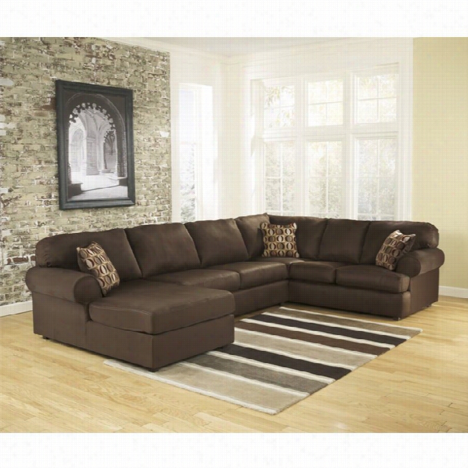 Ashley Furnit Ure Cowan 3 Piece Fabric Right Facing Sectional I Cafe