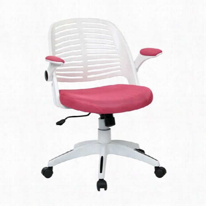 Avenue Six Tyler Pink Office Chair Wjth Frame In White