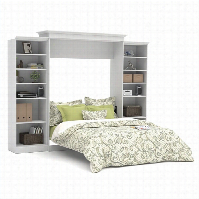 Bestar Versatile Queen Wall Bed With Storage In White