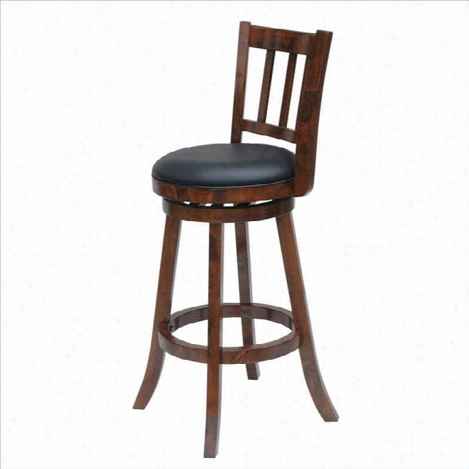 Boraam Bloomington 29 Wsivel Bar Stool In Walnut Finish