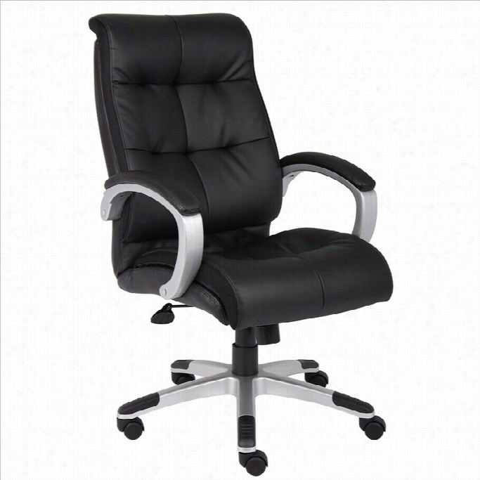 Boss Office Products Double Plush High Back Executive Office Chair In Black-black