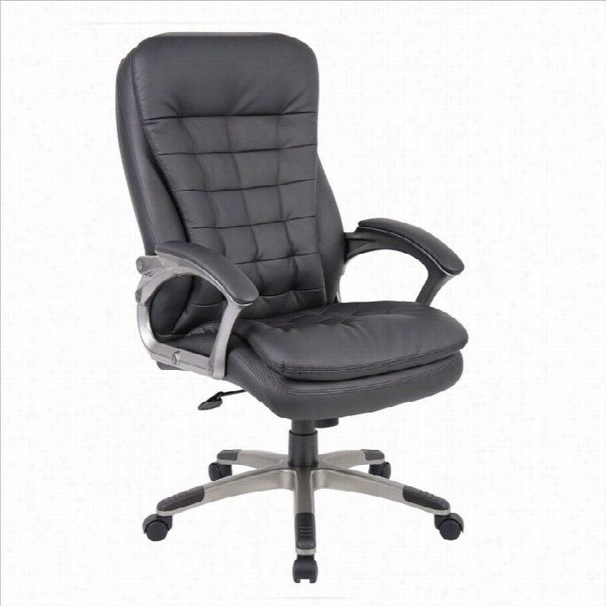 Boss Office Products Executive High Back Pillow Top Office Chair In Black