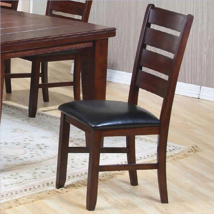 Coaster Imperial La Dder Back Diningg Cahir With Upholstered Seat In Rusttci Oak