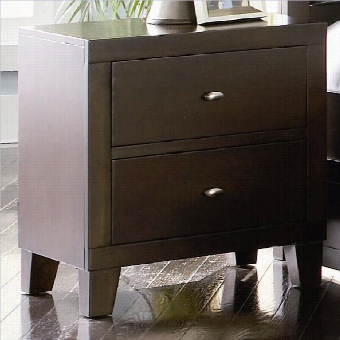 Coaster Lorretta 2 Drawsr Night Stand In Dark Brown Finish