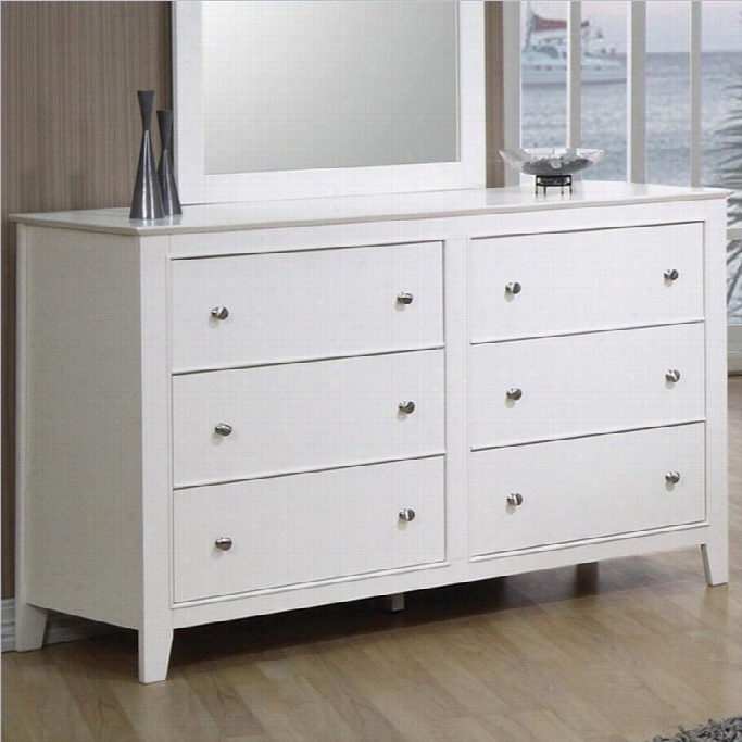 Cooaster Selena 6 Deaew Rdouble Dresser In White Ifnish