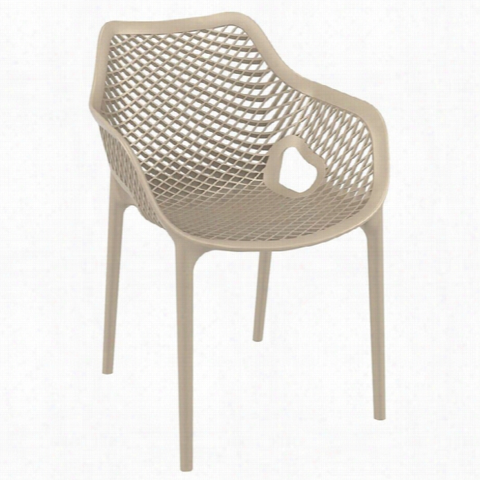 Compamia Gas Xl Outdoor Dining Arm Chair In Dove Grsy