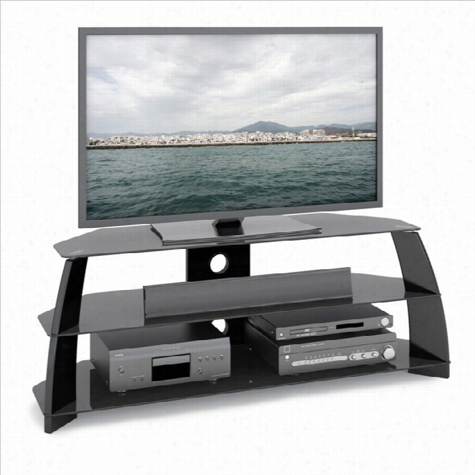 Corlivin9 Taylor 55 Glossy Glass Tv Stand In Black