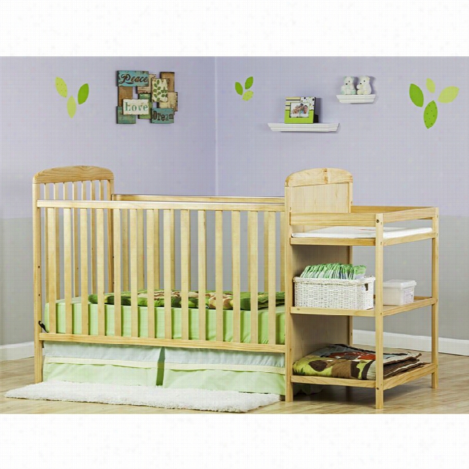 Dream On Me 4-in-1 Full Size Crib And Changing Table Combo N Natural