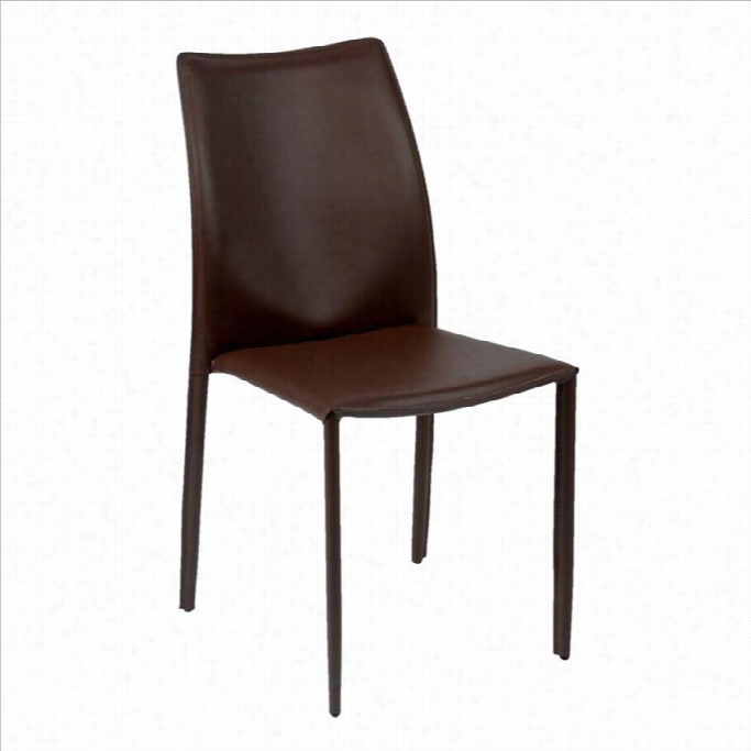 Eurostyle Dalia Dining Chairr In Brown Leather