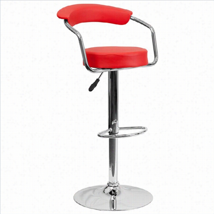 Flash Furniture  25 To 33 Adjustable Bar Stool With Arms In Rde