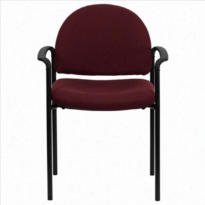 Flash Furniture Stackable Side Guest Chair In Burgundy With Arms