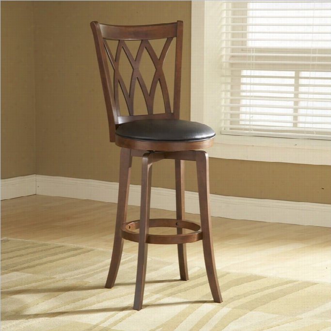 Hillsdale Masfield 30 Swivel Bar Stool In Brown Cherry