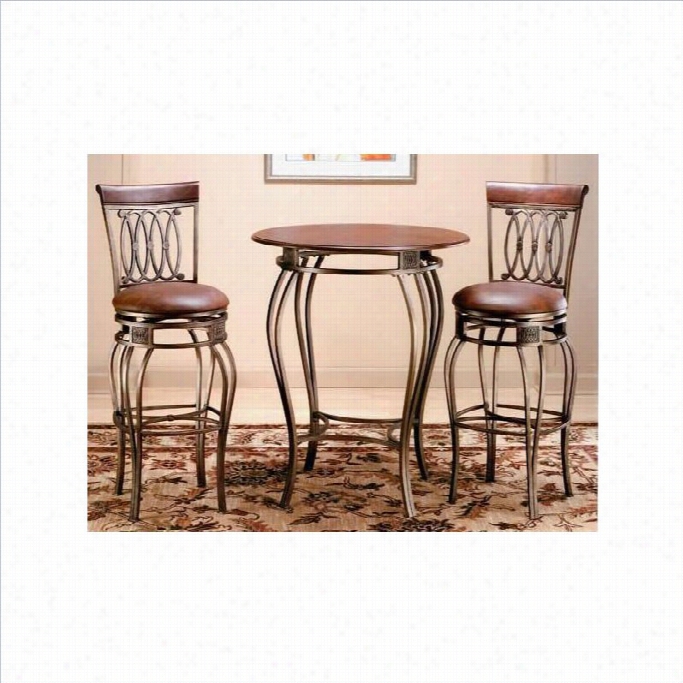 Hillsdale Montello Pub Table And 2 Bar Stools Bistro Set