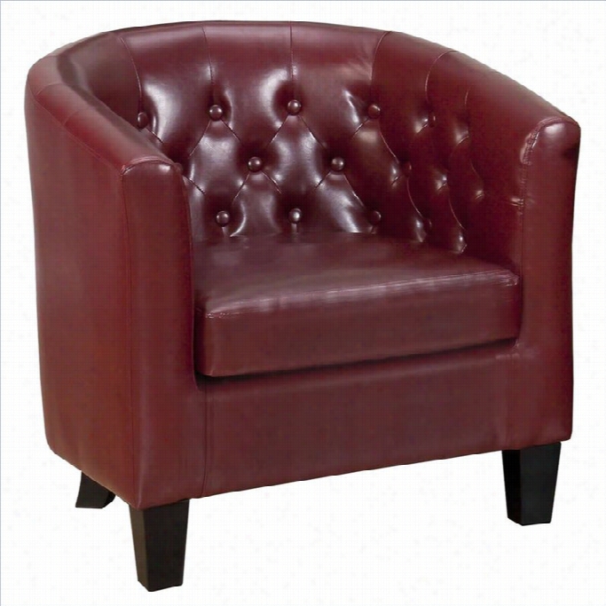 Jofran Gianni Tufted Clu Barrel Chair In Red