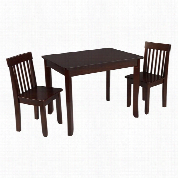 Kidkrsft Avalon Table Ii And 2 Chairs Ste In Espresso
