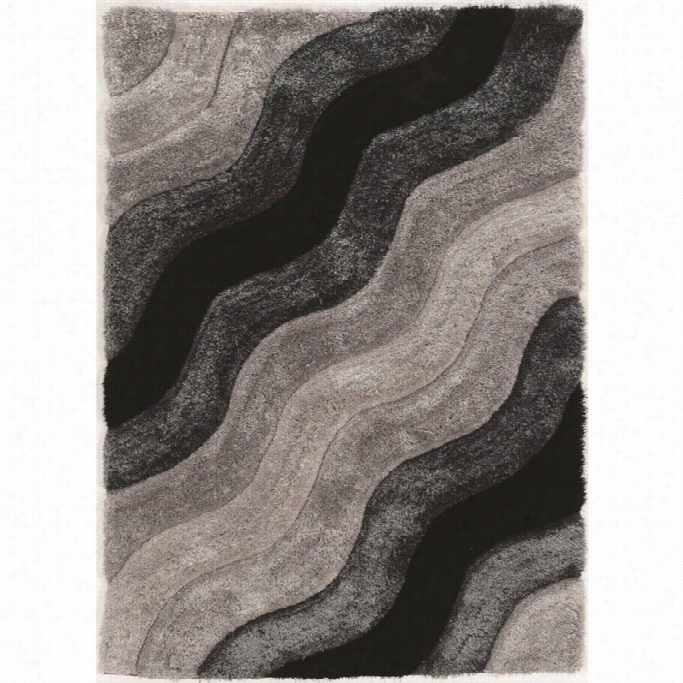 Linon Links 8' X 10' Hand Tufte D Wave Shag Rug In Grrey