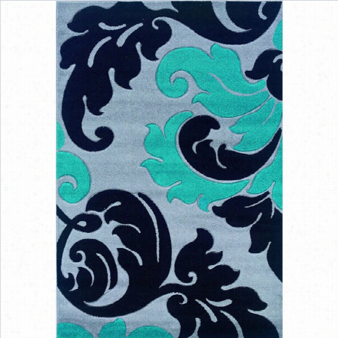 Linln Rugs  Corfu Kids Area Rug In Gr Ey And Turquoise-8' X 10'3