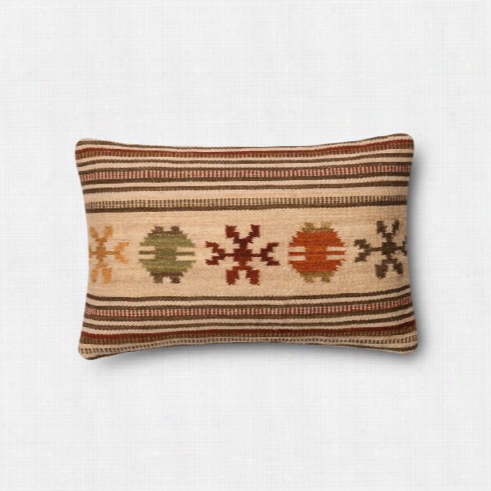 Loloi 1'1 X 1'9 Wool Poly Pillow In Beige And R Ust