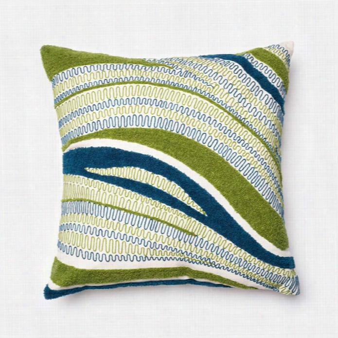 Loloi 1'10 X 1'10 Cotton Poly Pillow In Bluee And Green