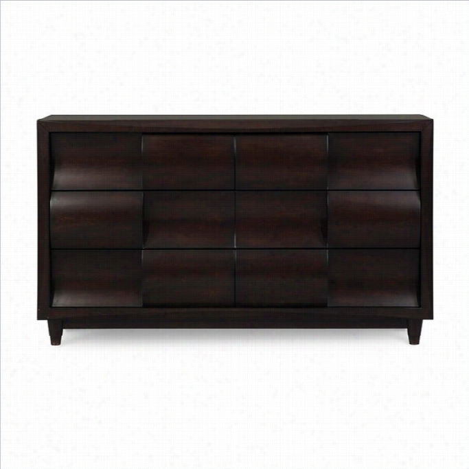 Magnussen Fuqua Wood 6 Drawer Dresser In Black Cherry